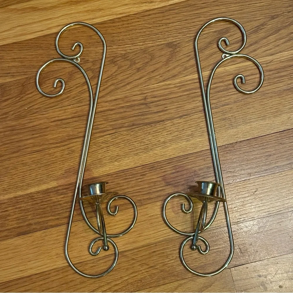 Elegant Vintage Home Interior Brass Wall Sconces Set of 2
